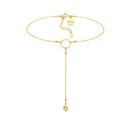 Złoty choker z kryształem SWAROVSKI SOTHO