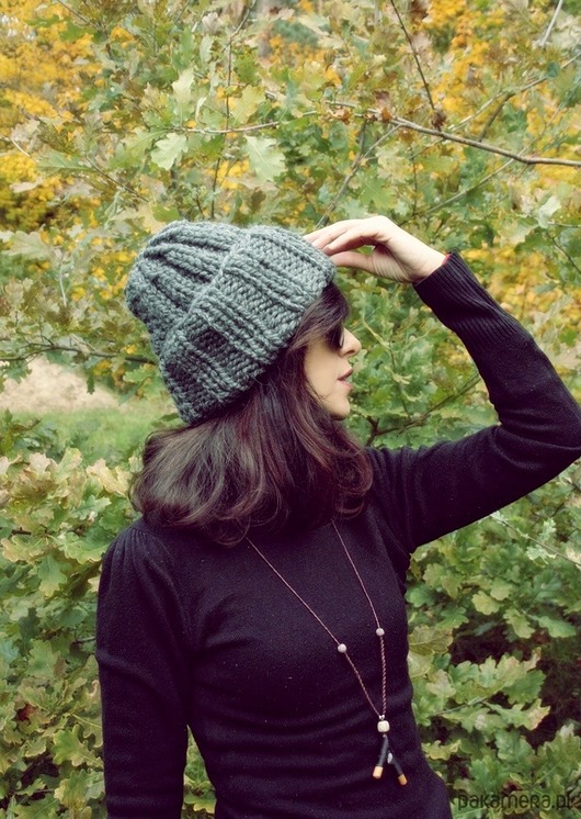czapki damskie Chunky Alpine Alpaca beanie szara czapka