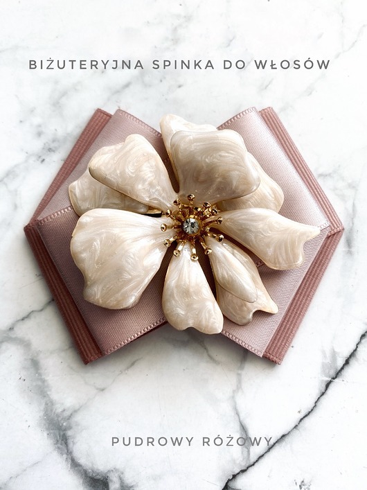 spinki i klamry do włosów Biżuteryjna spinka do włosów z kwiatem New