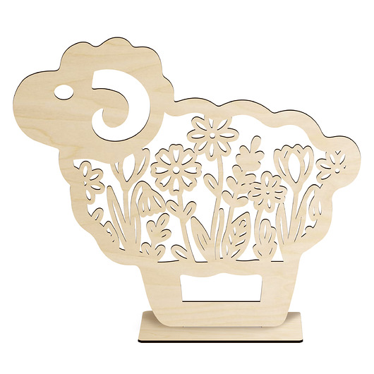 ozdoby wielkanocne Figurka Baranek Wielkanocny DUŻA 20cm Drewniana Sklejka Ozdoba Świąteczna