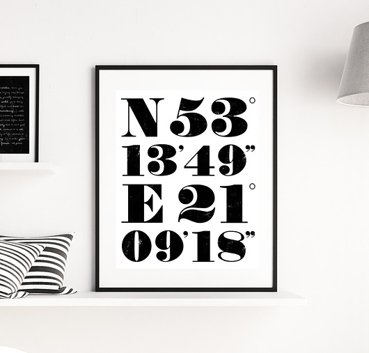 Spersonaliz Plakat  współrzędne domu - A3 wejustlikeprints