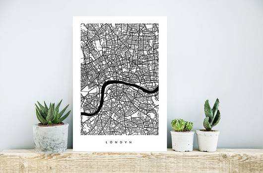PLAKAT LONDYN - B2 - MAPA MIASTA PLAKATY GEOMETRYCZNE