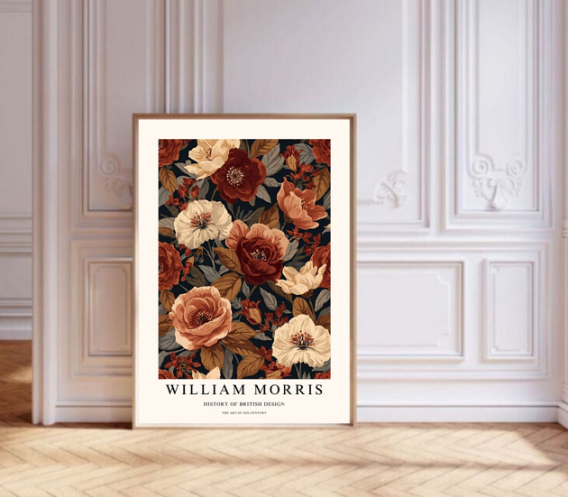 grafiki i ilustracje PLAKAT William Morris kwiaty