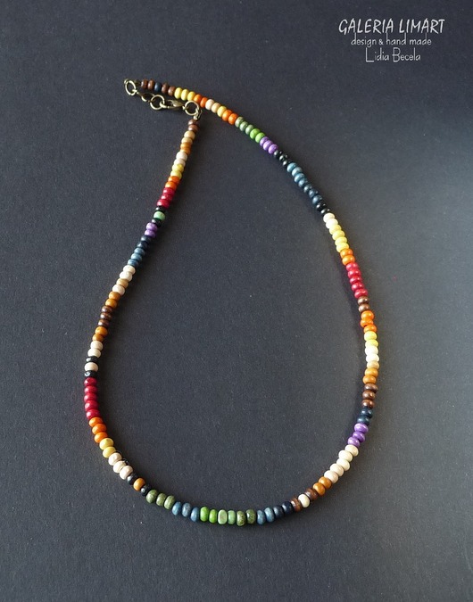 Boho minimalistycznie kolorowy naszyjnik handmade3 Galeria Limart