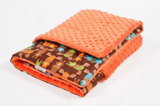 Mięciutki kocyk minky - pom. łosie 110x135 Minky and Cotton