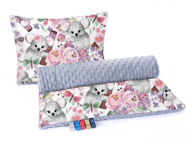 kocyki, kołderki, pościel dla dzieci Komplet Kocyk Minky 75x100cm z poduszką n058