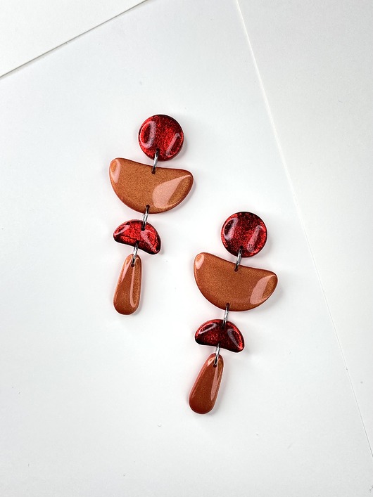 kolczyki z masy plastycznej TIDO wiszące kolorowe lekkie kolczyki