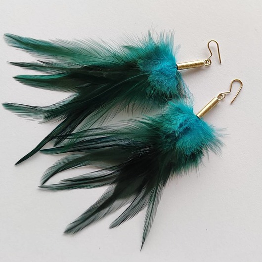 kolczyki z piórami PIÓRKO kolczyki