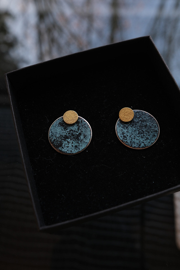 kolczyki srebrne Kolczyki unikaty Gold Moon