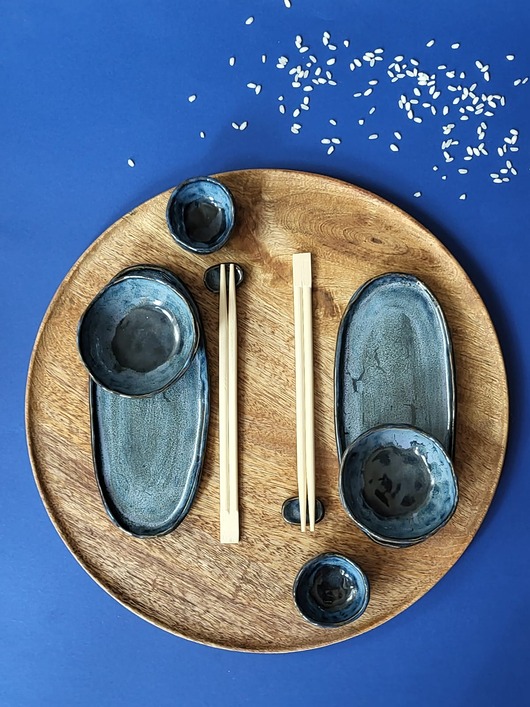 patery i talerze Zestaw do sushi dla 2 osób. Polskie rękodzieło