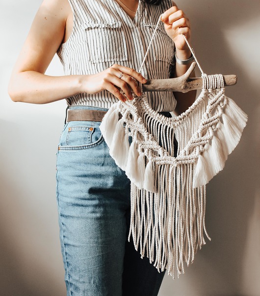 Makrama "Angela", boho dekoracja ścienna KSENKYOU