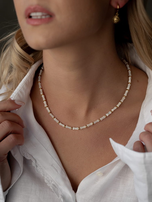 złote naszyjniki Naszyjnik z wisiorkiem Isola ze stali chirurgicznej pozłacany 18k złotem