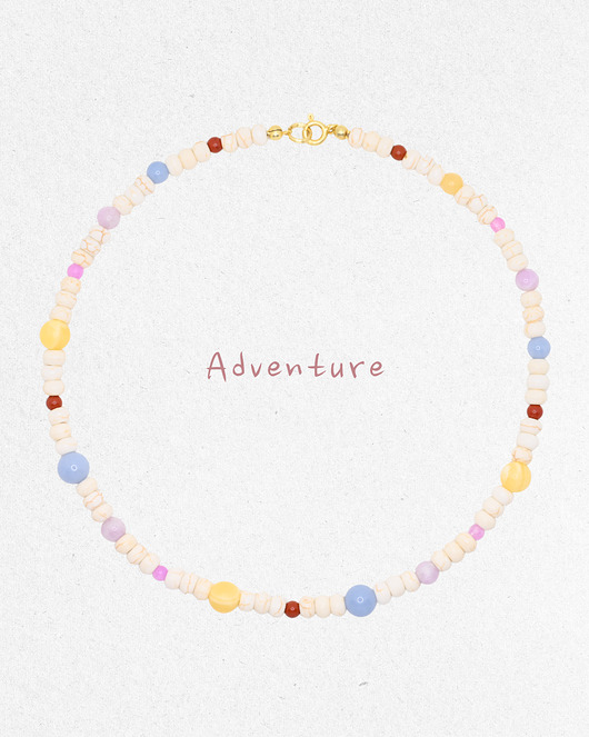 chokery Naszyjnik RHEI Kamienie Naturalne Chocker Howlit Kolorowy Srebro Pozłacane