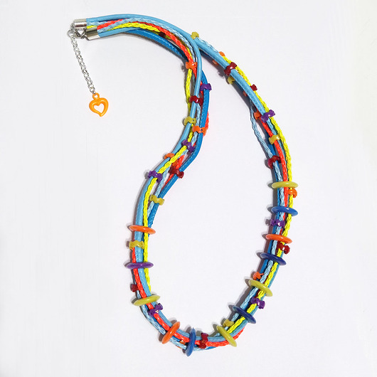 naszyjniki - inne Kolorowe rzemienie - naszyjnik