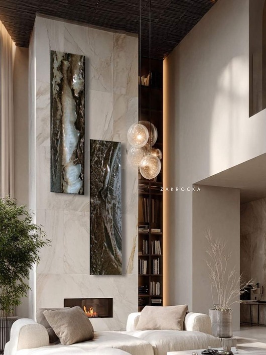 obrazy Obrazy do salonu -  ręcznie malowane duże strukturalne na wyskoą ścianę