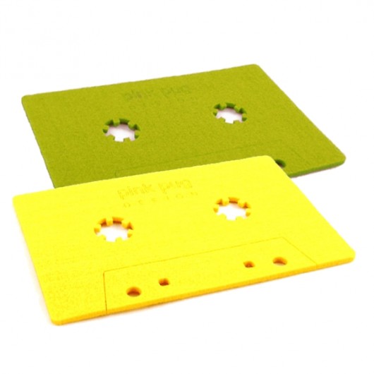 DATA STORAGE - kaseta filc limonka&żółty Pink Pug Design
