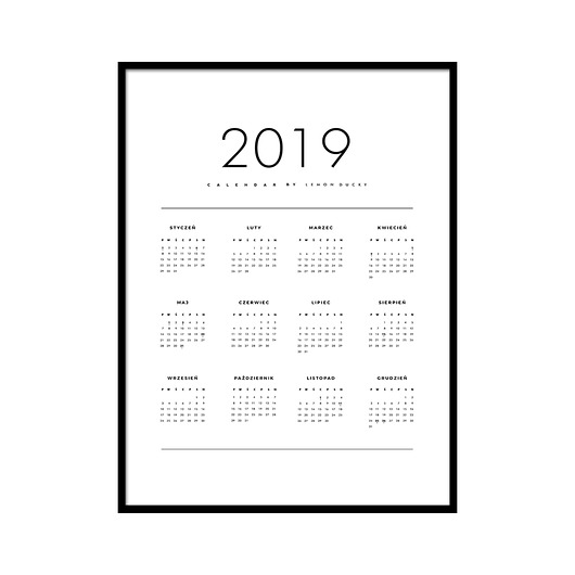 Plakat - Kalendarz 2019 lemonducky