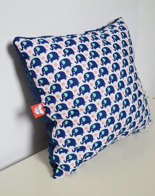 poduszka SŁONIKI navy small pillow Bejsmis