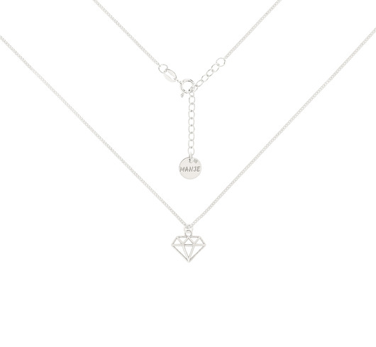 chokery Srebrny choker pancerka z diamentem
