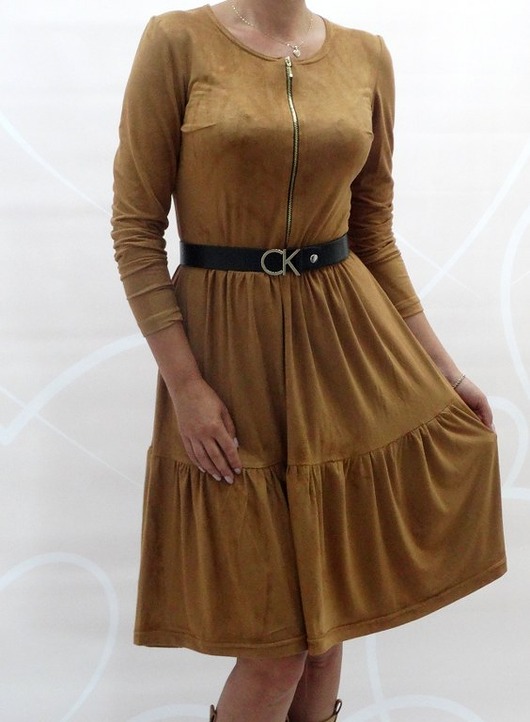 sukienki midi damskie SUKIENKA rozpinana  boho zip CARMEL   r.34-56