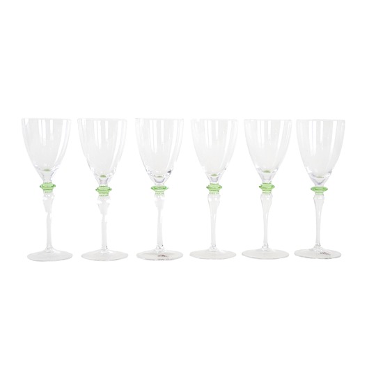 szklanki i kieliszki Zestaw sześciu kieliszków, włoski design, lata 70, produkcja: Włochy