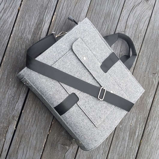 torby XXL Designerska torba z filcu ver. 2 - szara - z kieszonką