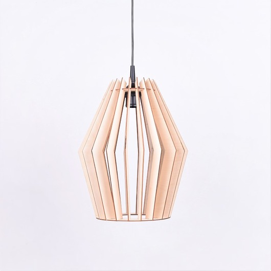 lampy wiszące Drewniana lampa ażurowa skandynawska nad stół