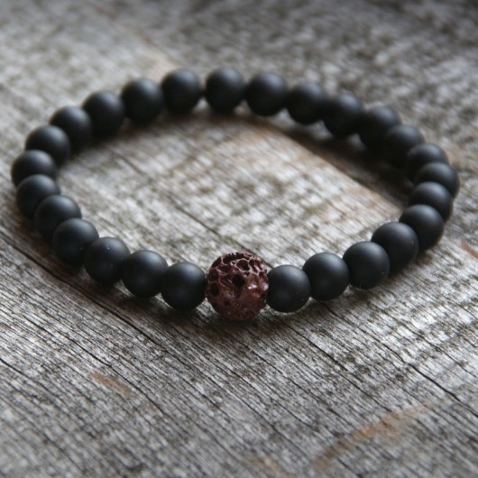 męska bransoletka :: black & brown :: LAVA kaktusia