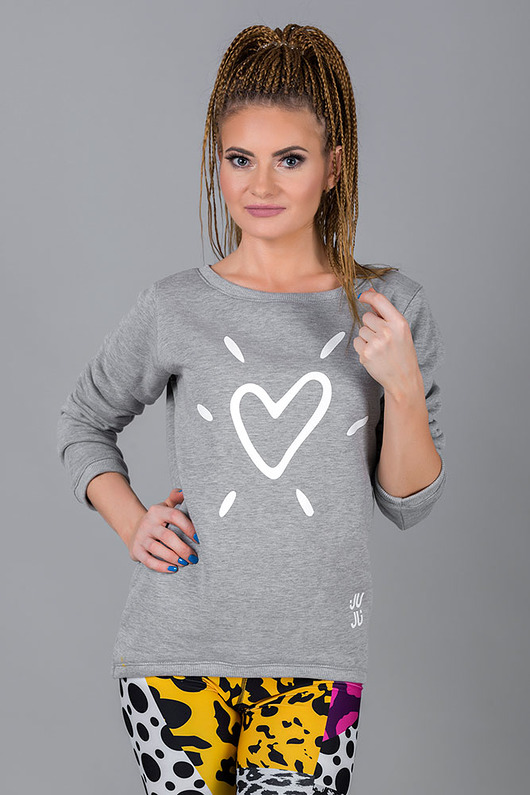 Bluza bawełniana iLoveLife - szara JUJU