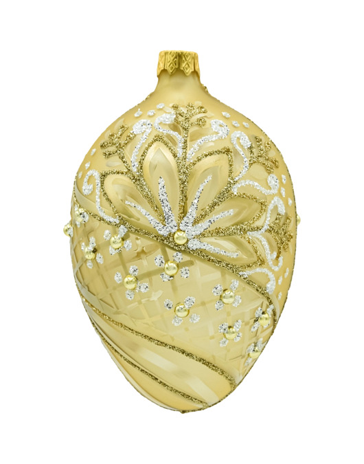 ozdoby choinkowe Bombka choinkowa: Jajo z perełkami: złote