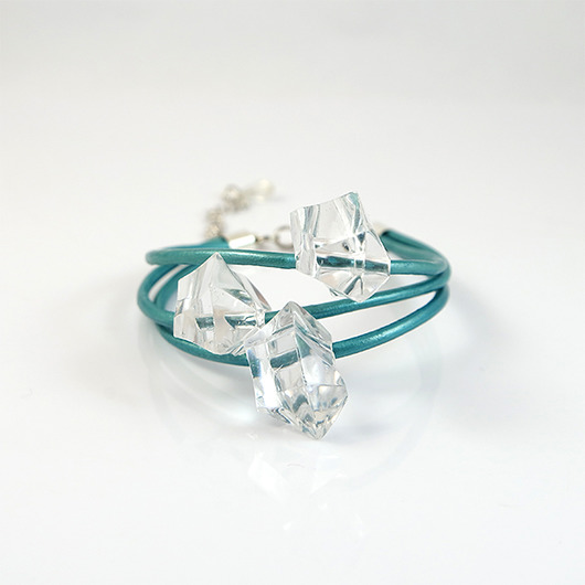 bransoletki skórzane Bransoletka - Kryształy lodu, turkusowa