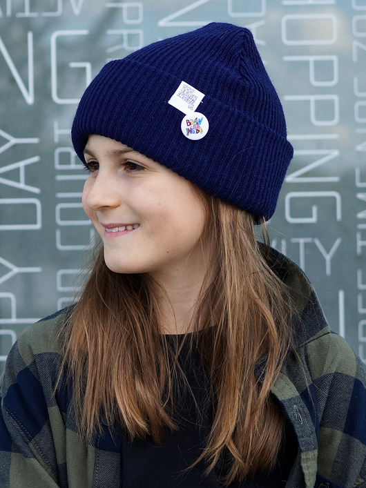 czapki dziecięce Navy Blue Granat czapka dziecięca logo kolor