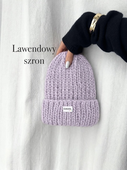 czapki damskie Czapka Lily 100% wełna *lawendowy szron*