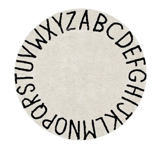 Dywan Round ABC Natural Black Lorena Canals Lorena Canals