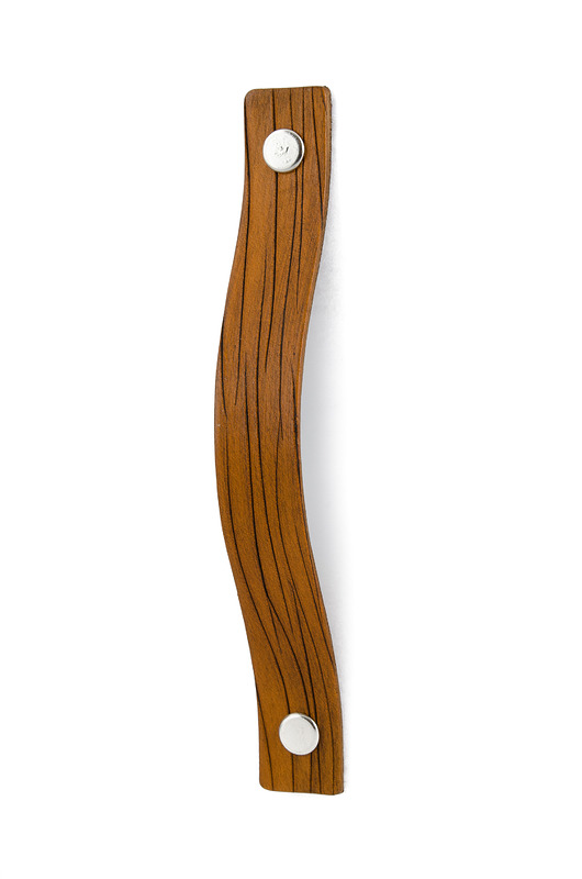 gałki do mebli Skórzany uchwyt meblowy COLORISO TAN WOOD L