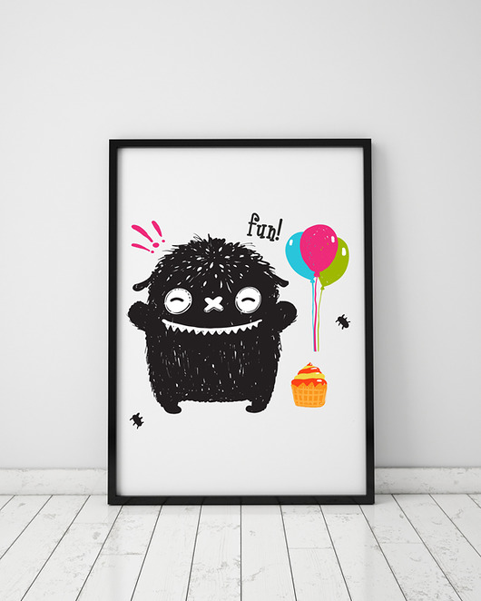 plakat z kudłatym. (format A3) Love Life and Forest
