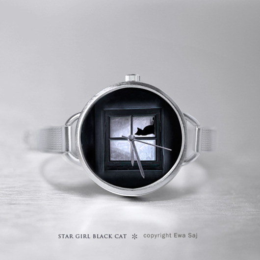 Star Girl Black Cat- zegarek Ewa Saj Fotografie