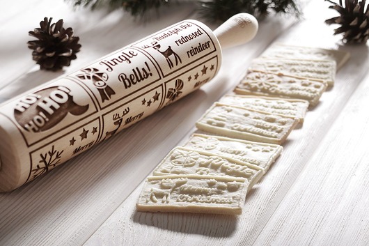 CHRISTMAS BISCUIT - grawerowany wałek do ciastek MOODFORWOOD Studio