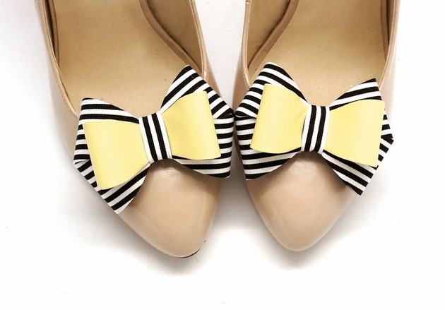 klipsy do butów Klipsy do butów Coquet-Kokardy 3D/Yellow&Stripes