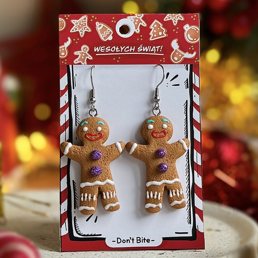 kolczyki z masy plastycznej Kolczyki PIERNICZKI Ciastek pomysł na prezent