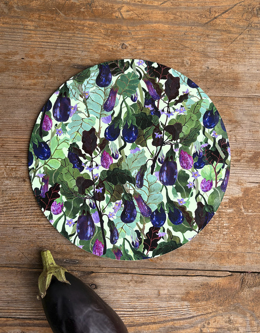 podkładki do kuchni Podkładka pod talerz-Bakłażan- Aubergine- Zimowe krzewy- Ilustracja