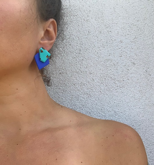 kolczyki z masy plastycznej Kolczyki Cindy Blue