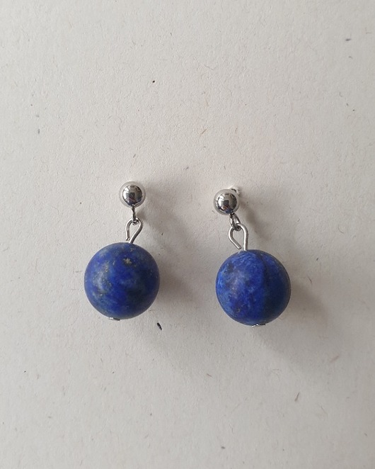 Kolczyki KULKI lapis lazuli naniby