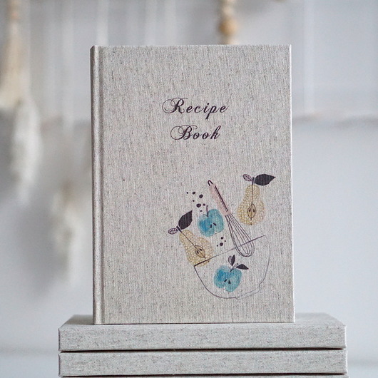 notatniki i albumy Przepiśnik   Książka kucharska  Lniana ENG