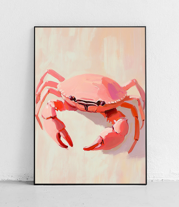 plakaty Plakat Plażowy krab w różu