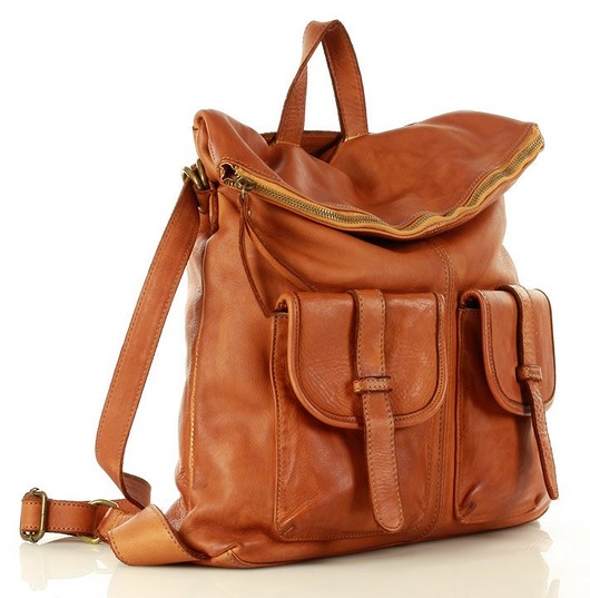 Torebka plecak z kieszeniami safari bag skóra Marco Mazzini