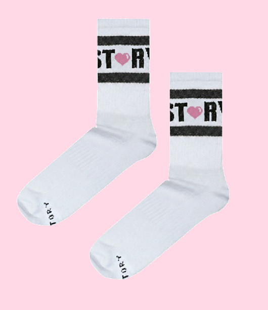 skarpetki damskie Skarpetki Froty Soxstory Pink Hearts On White