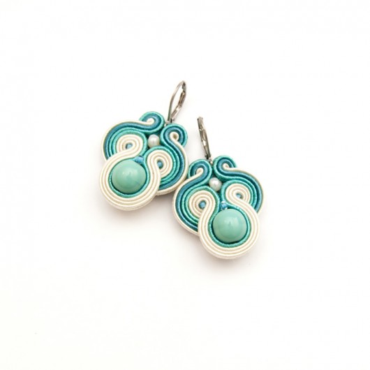 Kolczyki soutache - turkus, krótkie maanuela
