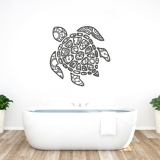 Naklejka ŻÓŁW - kolekcja Sea Mandala trochę na ścianę