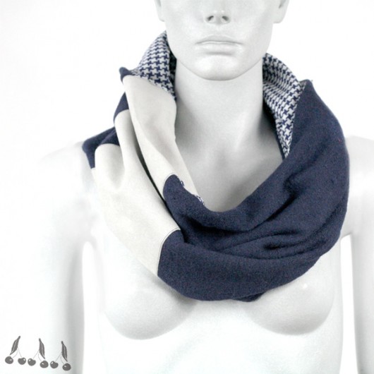 ::: komin/tuba NAVY PEPITA ::: uniqo